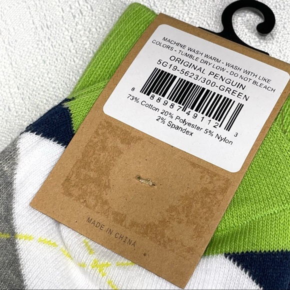 Original Penguin Men’s Dress Casual Argyle Crew Socks Combed Cotton New NWT - Picture 7 of 11